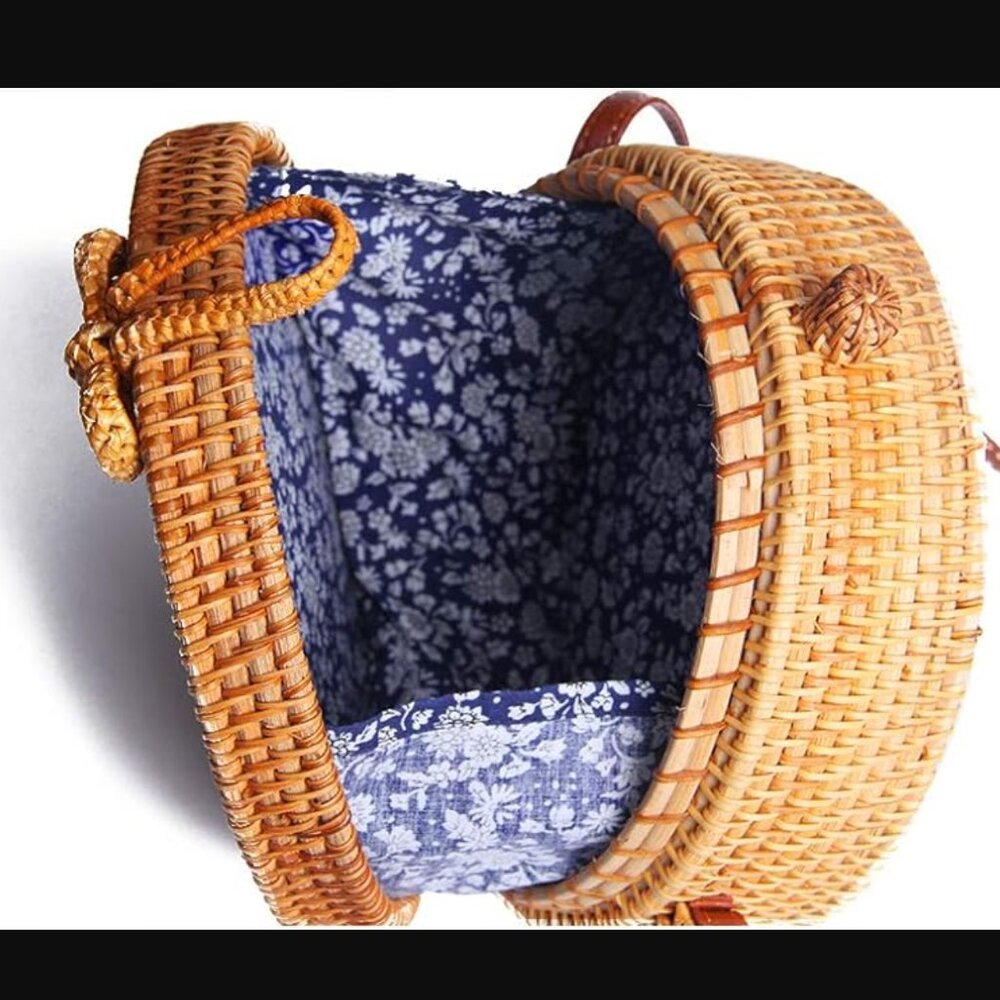 Shoulder Rattan Bag Straw Cross body - Picture 4 of 7